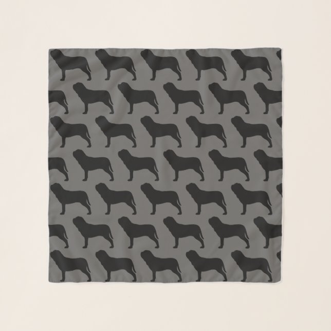 Neapolitan Mastiff Silhouettes Pattern Scarf (Front)