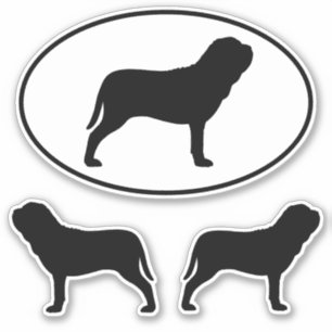 Neapolitan Mastiff Silhouettes Vinyl Sticker Set