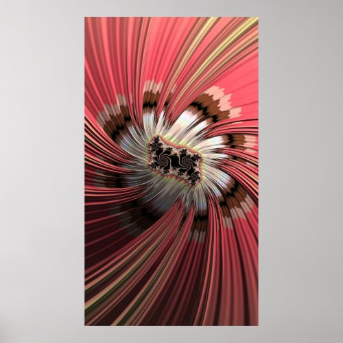 Neapolitan Pink Butterfly Wings Fractal Abstract Poster