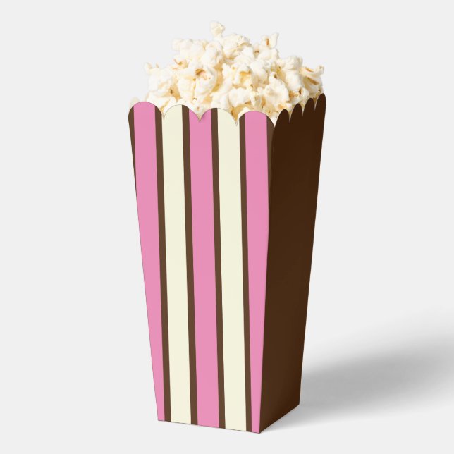 Neapolitan Popcorn Box (Brown, Pink & Cream) (Popped)