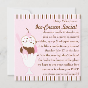 Neapolitan Sundae Invitation