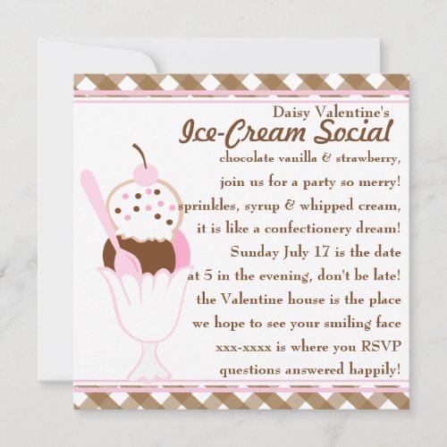 Neapolitan  Sundae Invitation