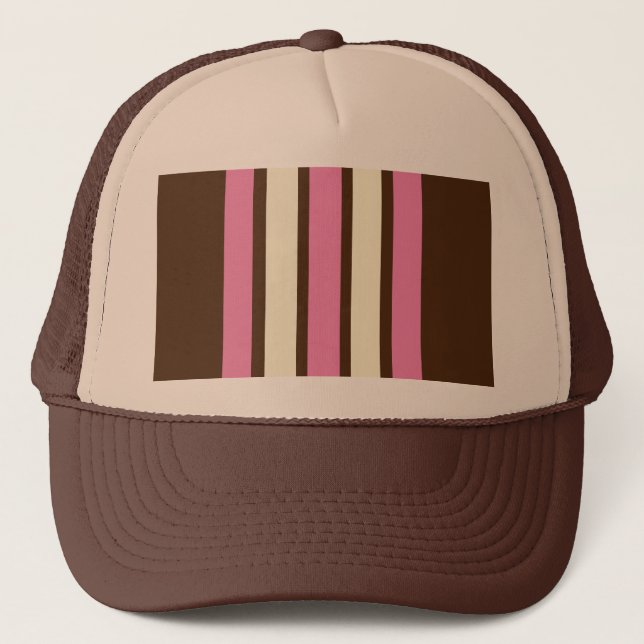 Neapolitan Trucker Hat (Brown, Pink & Cream) (Front)
