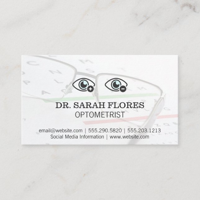 Near Far Sided Eyes | Eye Exam Business Card (Front)