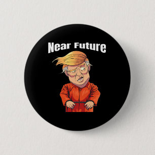 Near Future Trump lock Him Up' Orange Prison Jumps Button