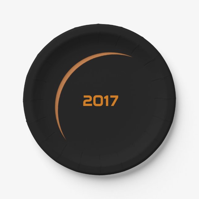 Near Maximum 2017 Partial Solar Eclipse Paper Plates (Front)