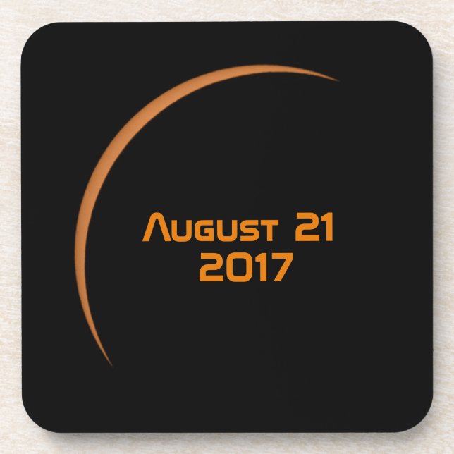 Near Maximum August 21, 2017 Partial Solar Eclipse Drink Coaster (Front)