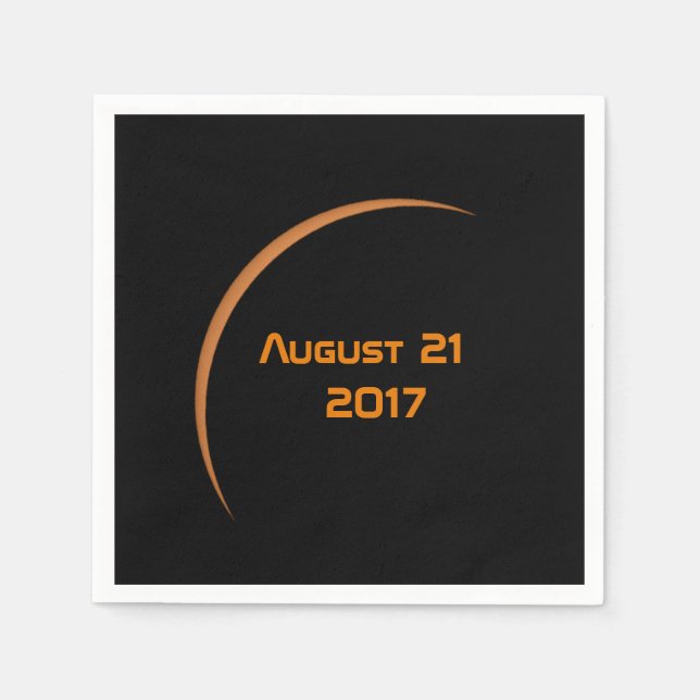 Near Maximum August 21, 2017 Partial Solar Eclipse Napkins (Front)