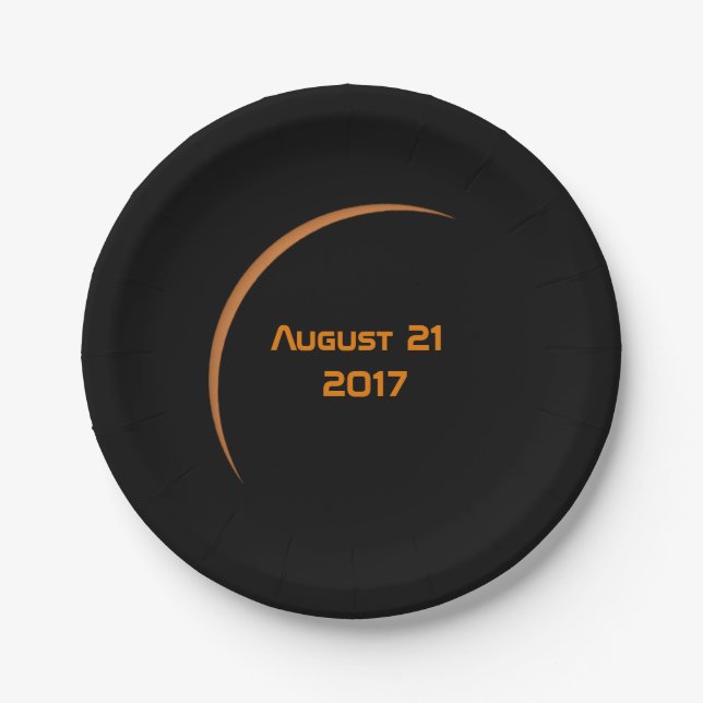 Near Maximum August 21, 2017 Partial Solar Eclipse Paper Plates (Front)
