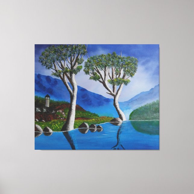 Near the DMZ Korea River Lookout Tower Canvas Print (Front)