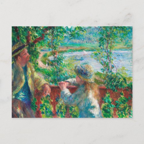 Near the Lake by Renoir Impressionist Painting Postcard