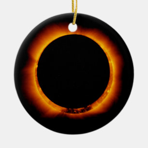 Near Total Solar Eclipse Ceramic Ornament