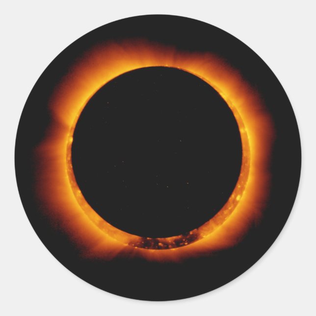 Near Total Solar Eclipse Classic Round Sticker (Front)