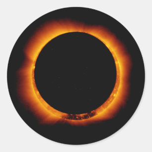 Near Total Solar Eclipse Classic Round Sticker