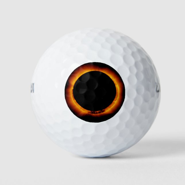 Near Total Solar Eclipse Golf Balls (Front)