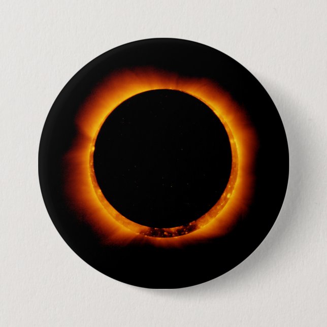 Near Total Solar Eclipse Pinback Button (Front)