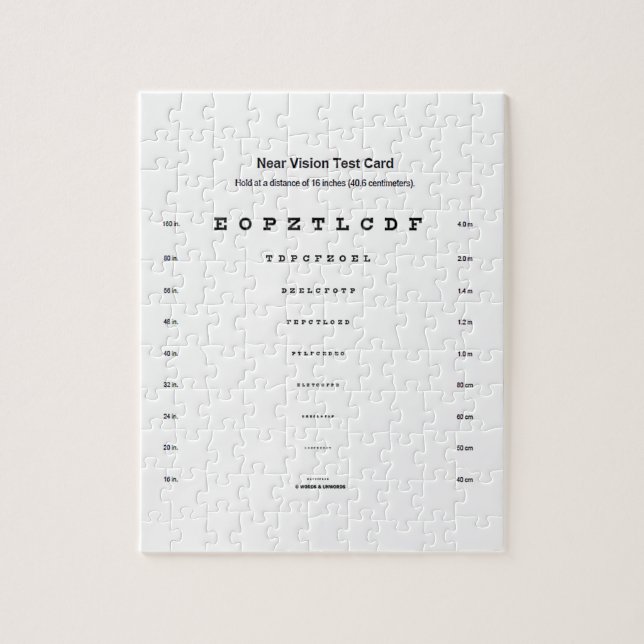 Near Vision Test Card Visual Acuity Exam Jigsaw Puzzle (Vertical)