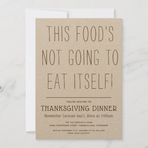 Nearly Exasperated Thanksgiving Holiday Invitation