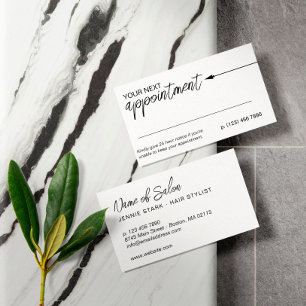 Neat Arrow Black White Minimal Next Appointment Card