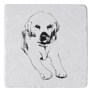 Neat edge, happy Lab Trivet