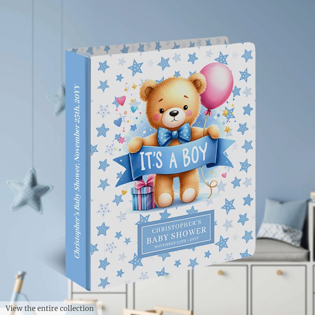 Neat It’s a boy teddy binder for baby boy album (Neat It’s a boy teddy binder for baby boy album)