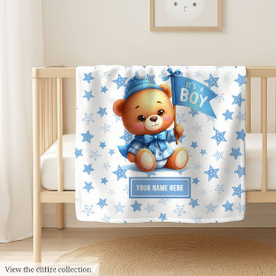 Neat It’s a Boy Teddy Blanket for Shower Keepsake