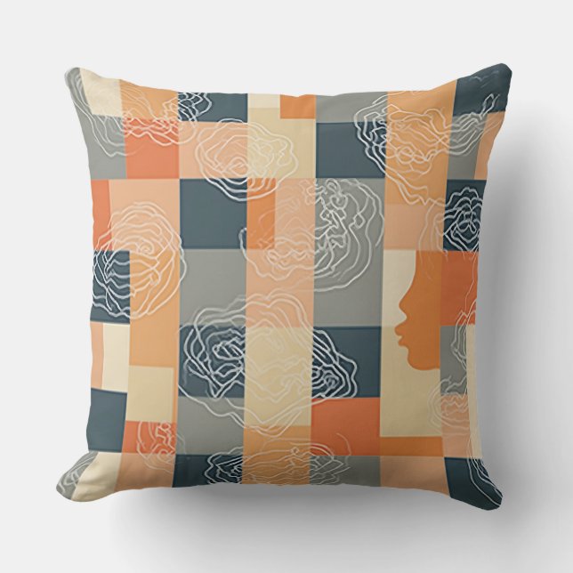 Neat square pattern pillow cushion (Front)