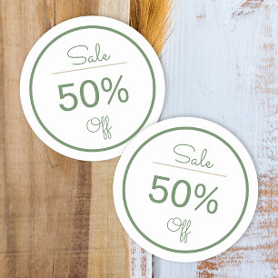 Neatral sage green store promotion sale sticker