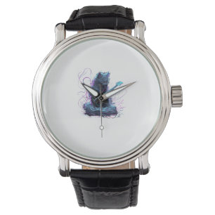 Nebelung Cat Playing Electric Guitar Rock T-Shirt Watch