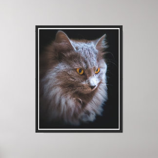 Nebelung Cat Portrait Long-Haired Russian Blue  Canvas Print