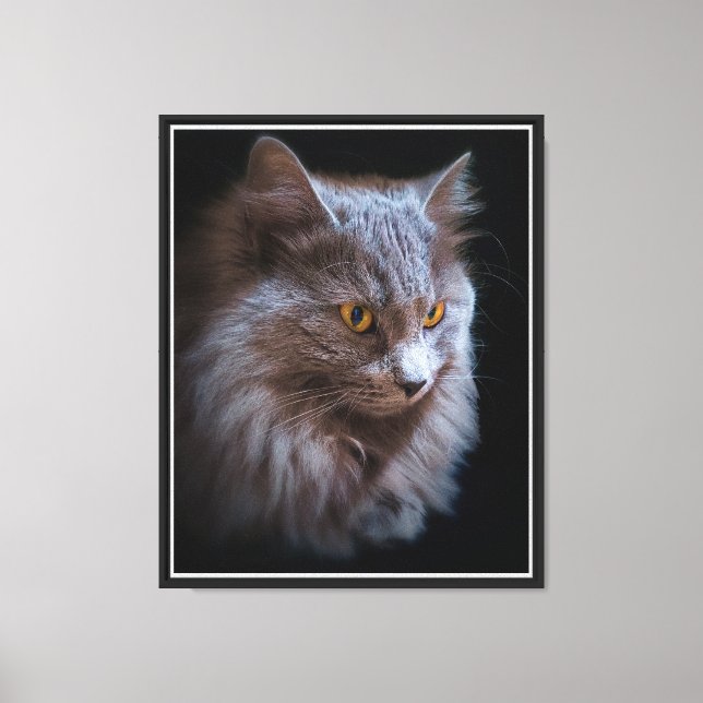 Nebelung Cat Portrait Long-Haired Russian Blue  Canvas Print (Front)