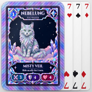 Nebelung Cat, Rainbow Foil Art Poker Cards