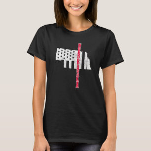 Nebraska American Flag Map Pride Patriotic 4th Of  T-Shirt