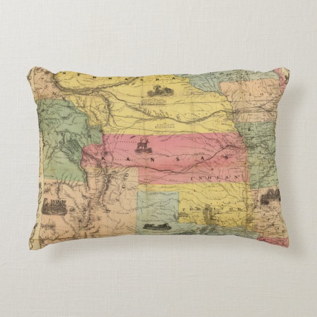 Nebraska and Kansas 2 Decorative Pillow (Front)