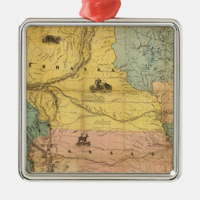 Nebraska and Kansas 2 Metal Ornament (Front)