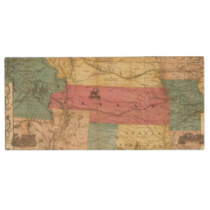 Nebraska and Kansas 3 Wood USB Flash Drive