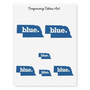 NEBRASKA BLUE STATE TEMPORARY TATTOOS