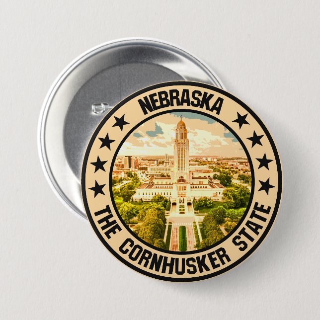 Nebraska                                           button (Front & Back)