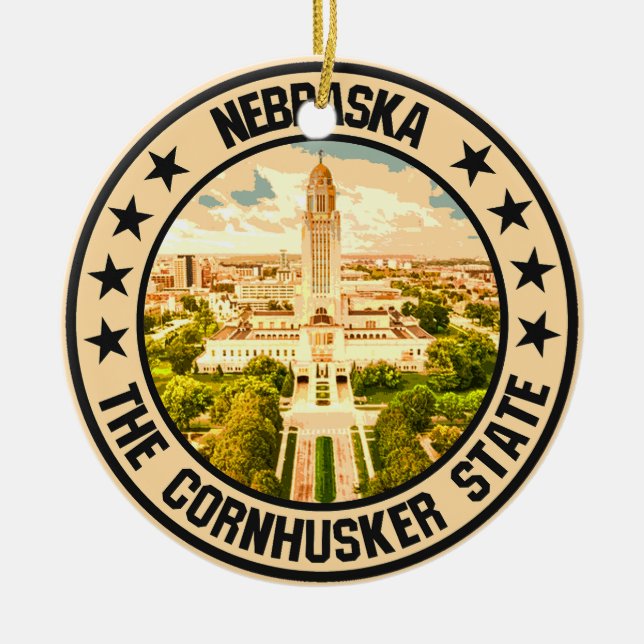 Nebraska                                           ceramic ornament (Front)