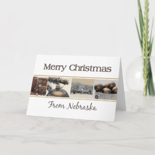 Nebraska Christmas Card, state specific Holiday Card