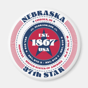 Nebraska Circle Typography Souvenir Magnet