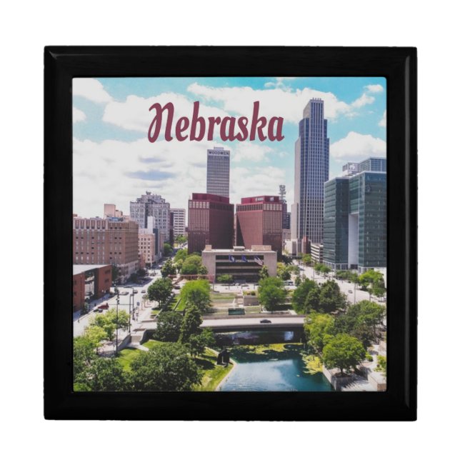 Nebraska City Skyline Omaha Gift Box (Front)