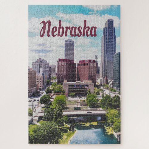 Nebraska City Skyline Omaha Jigsaw Puzzle