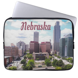 Nebraska City Skyline Omaha Laptop Sleeve