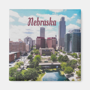 Nebraska City Skyline Omaha Magnet