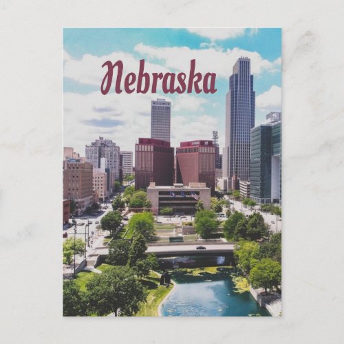 Nebraska City Skyline Omaha Postcard