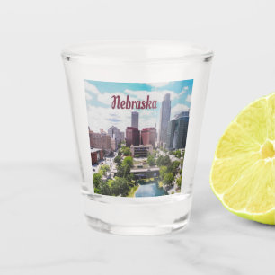 Nebraska City Skyline Omaha Shot Glass
