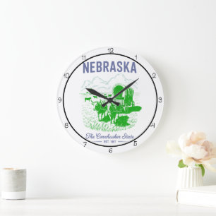 Nebraska Cornhusker State Farm Large Clock