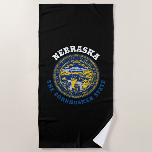 NEBRASKA CORNHUSKER STATE FLAG BEACH TOWEL