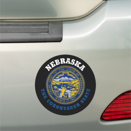 NEBRASKA CORNHUSKER STATE FLAG CAR MAGNET